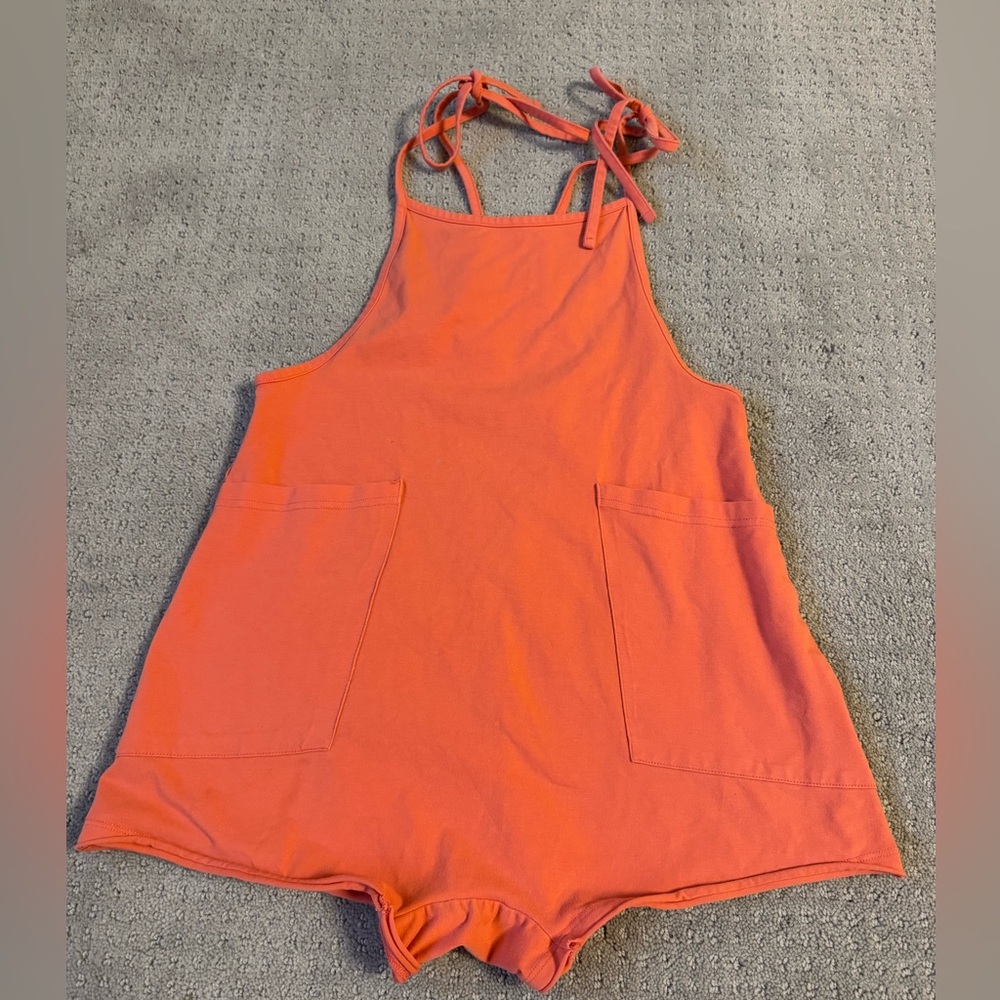 Girls red/orange Remie girl romper size 8.